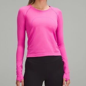 Sonic Pink Swiftly Tech Long-Sleeve Shirt 2.0 *waist length